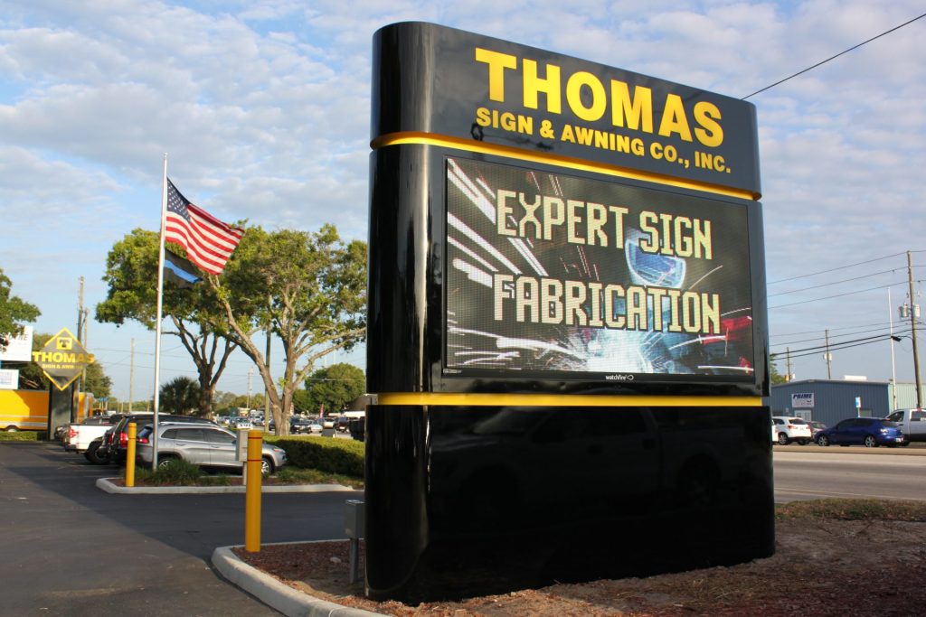 electronic message center sign installed by Thomas Sign in monument sign