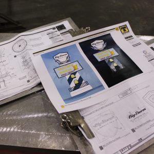 Commercial sign design and engineering plans for custom signage projects