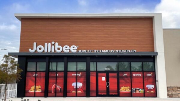 Illuminated channel letter sign for Jollibee restaurant in Pinellas Park, Florida fabricated and installed by Thomas Sign & Awning.