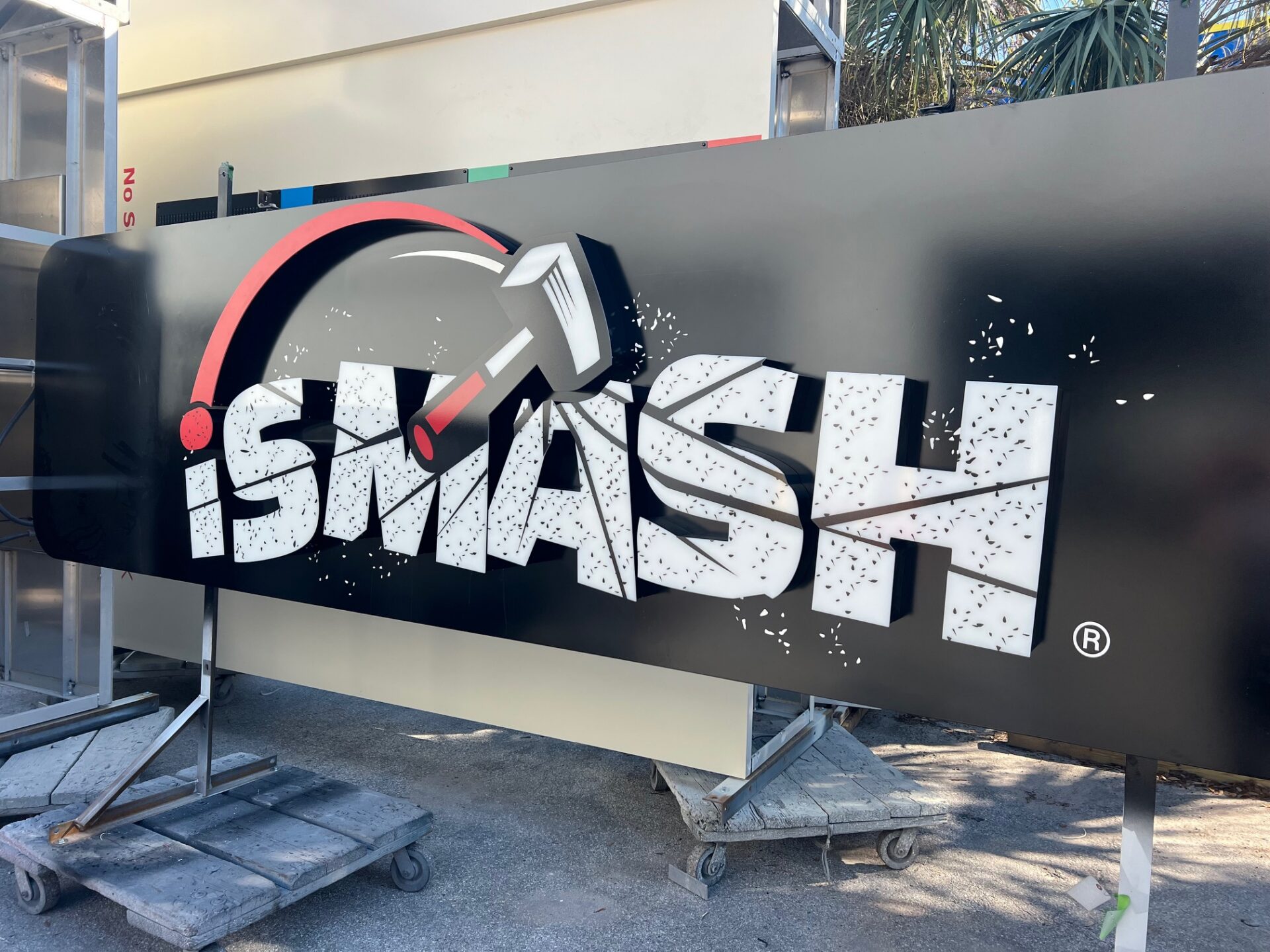 Custom wall signage for storefront branding and business identification