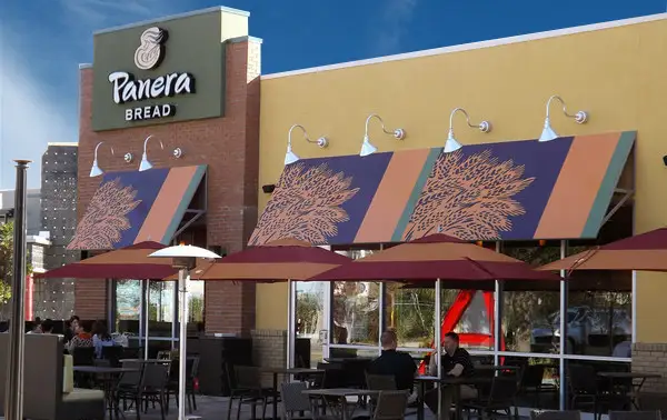Commercial awnings and canopies for storefront branding and weather protection