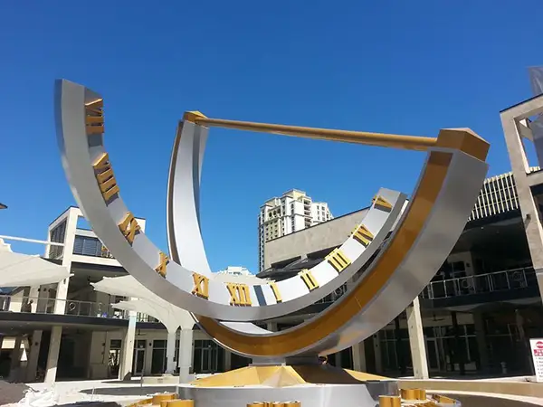 Custom architectural monument signage for commercial property branding and wayfinding