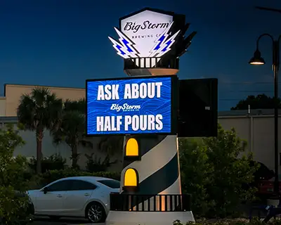 Electronic message center sign for digital advertising and customer communication