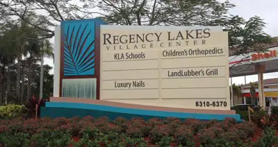 Shopping center monument signage and tenant directory signs
