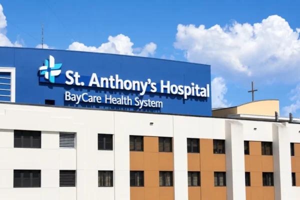 St. Anthony's Hospital BayCare Health System exterior building signage