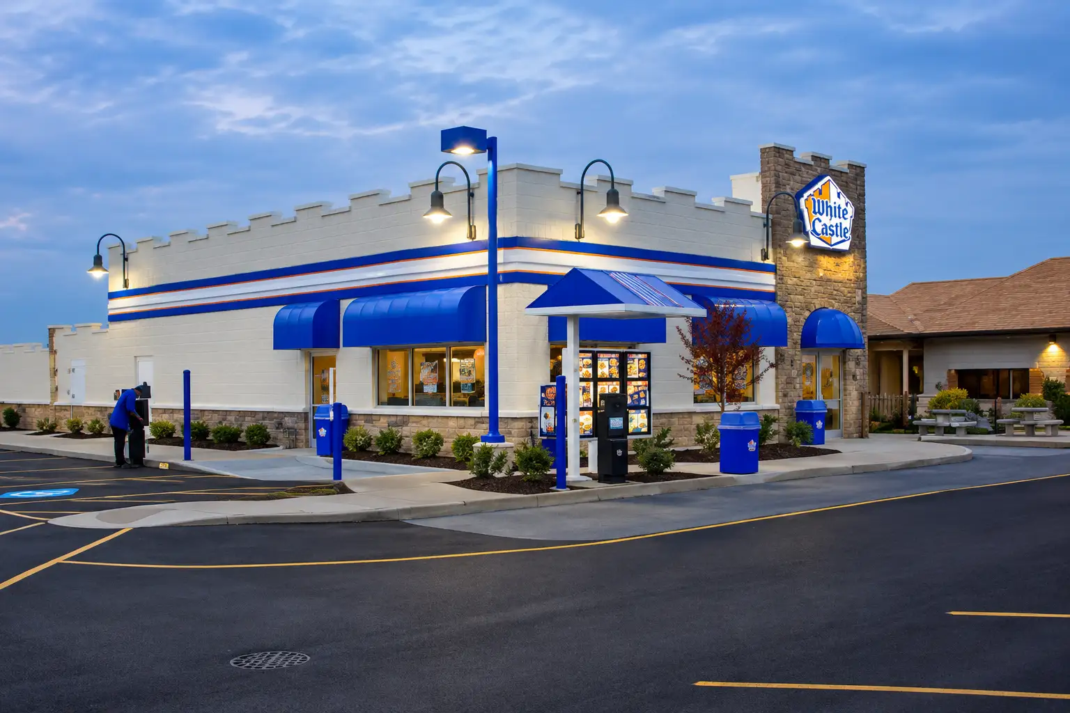 White Castle wall signage on restaurant exterior